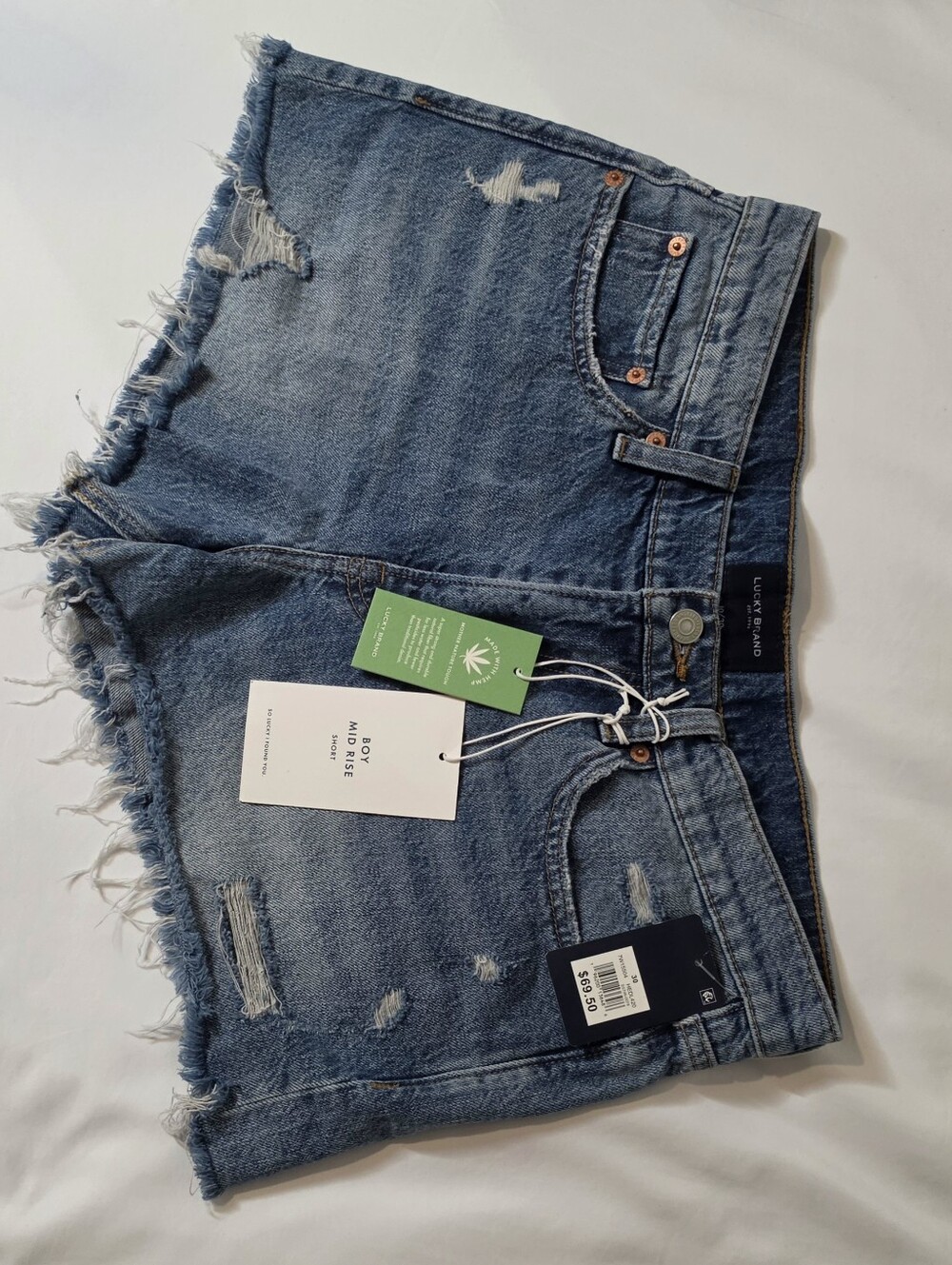 Lucky Brand Distressed Light Blue Denim Shorts